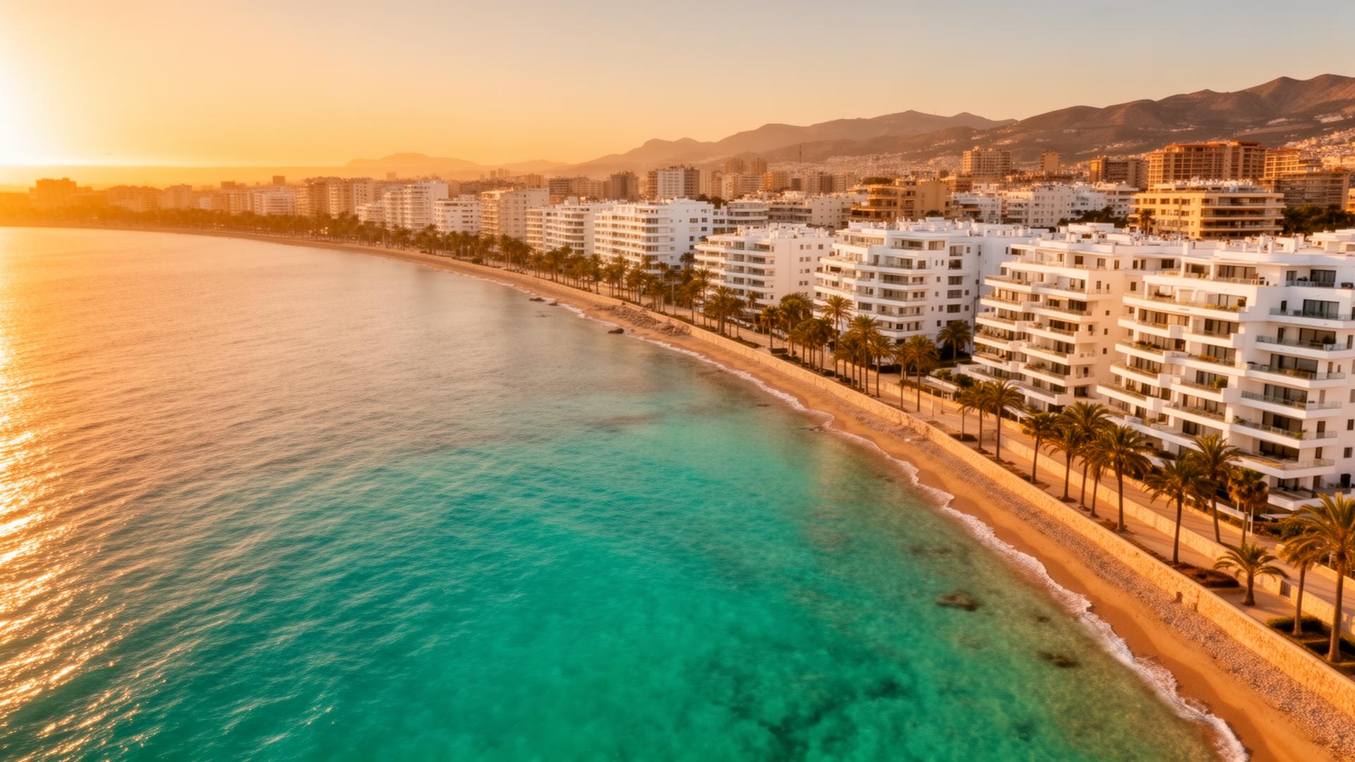 Alicante coastline at sunset